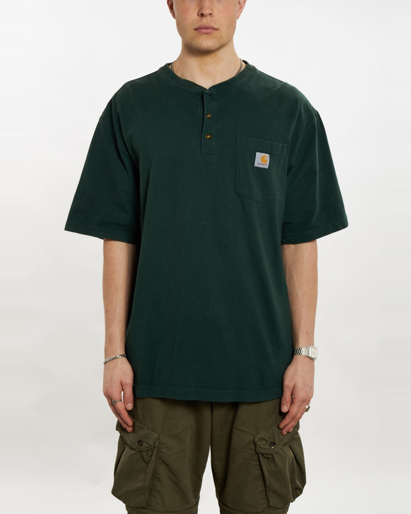 Vintage Carhartt Henley Tee <br>XL , The Real Deal , newtown, sydney, australia, thrift store, opshop, preloved, secondhand, sustainable, retro, antique, 70s, 80s, 90s, 2000s, 00s, fashion, clothing, streetwear, trendy, garment, style, boutique, store, shop, archive, sale, cheap, best, top