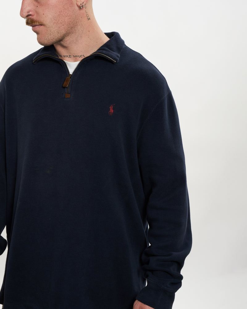 Vintage 90s Polo Ralph Lauren Quarter Zip Sweater <br>L , The Real Deal , newtown, sydney, australia, thrift store, opshop, preloved, secondhand, sustainable, retro, antique, 70s, 80s, 90s, 2000s, 00s, fashion, clothing, streetwear, trendy, garment, style, boutique, store, shop, archive, sale, cheap, best, top