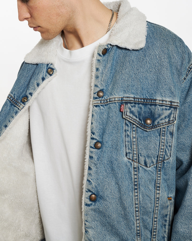 Vintage 90s Levi's Sherpa Lined Denim Jacket <br>XL , The Real Deal , newtown, sydney, australia, thrift store, opshop, preloved, secondhand, sustainable, retro, antique, 70s, 80s, 90s, 2000s, 00s, fashion, clothing, streetwear, trendy, garment, style, boutique, store, shop, archive, sale, cheap, best, top