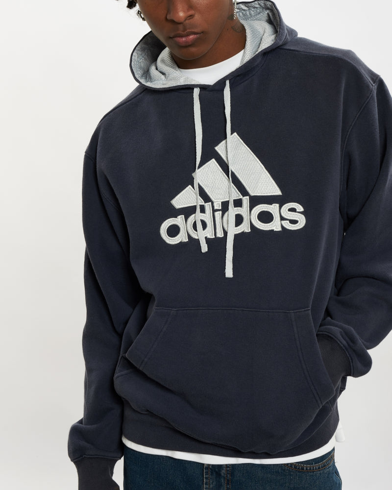 Vintage 90s Adidas Hooded Sweatshirt <br>L , The Real Deal , newtown, sydney, australia, thrift store, opshop, preloved, secondhand, sustainable, retro, antique, 70s, 80s, 90s, 2000s, 00s, fashion, clothing, streetwear, trendy, garment, style, boutique, store, shop, archive, sale, cheap, best, top