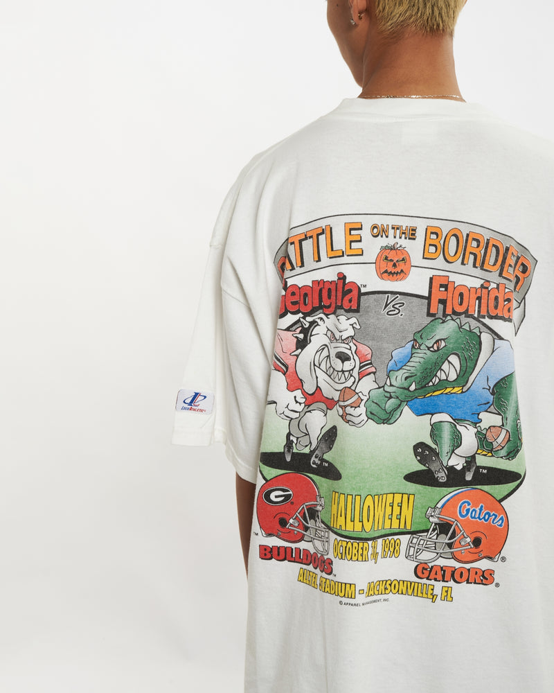 Vintage 1998 NCAA Bulldogs vs Gators Tee <br>L , The Real Deal , newtown, sydney, australia, thrift store, opshop, preloved, secondhand, sustainable, retro, antique, 70s, 80s, 90s, 2000s, 00s, fashion, clothing, streetwear, trendy, garment, style, boutique, store, shop, archive, sale, cheap, best, top