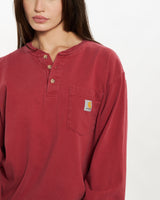 Vintage Carhartt Long Sleeve Henley Tee <br>S , The Real Deal , newtown, sydney, australia, thrift store, opshop, preloved, secondhand, sustainable, retro, antique, 70s, 80s, 90s, 2000s, 00s, fashion, clothing, streetwear, trendy, garment, style, boutique, store, shop, archive, sale, cheap, best, top