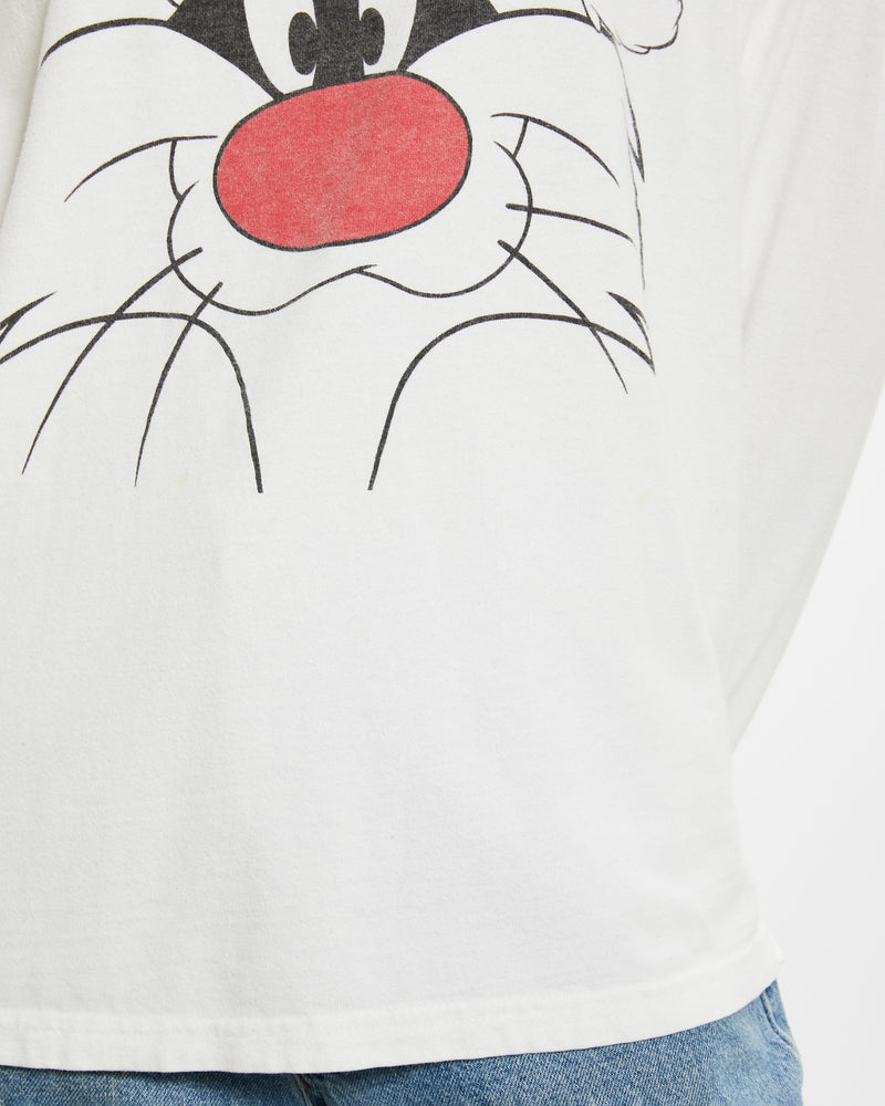 Vintage 1991 Sylvester The Cat Long Sleeve Tee <br>M , The Real Deal , newtown, sydney, australia, thrift store, opshop, preloved, secondhand, sustainable, retro, antique, 70s, 80s, 90s, 2000s, 00s, fashion, clothing, streetwear, trendy, garment, style, boutique, store, shop, archive, sale, cheap, best, top