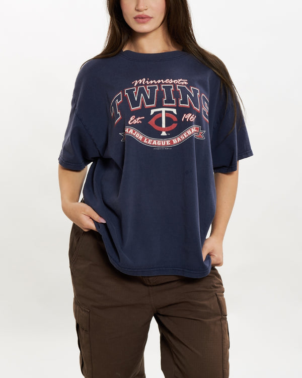 Vintage MLB Minnesota Twins Tee <br>S , The Real Deal , newtown, sydney, australia, thrift store, opshop, preloved, secondhand, sustainable, retro, antique, 70s, 80s, 90s, 2000s, 00s, fashion, clothing, streetwear, trendy, garment, style, boutique, store, shop, archive, sale, cheap, best, top