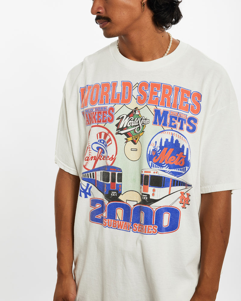Vintage Yankees v Mets Subway Series Tee <br>XL , The Real Deal , newtown, sydney, australia, thrift store, opshop, preloved, secondhand, sustainable, retro, antique, 70s, 80s, 90s, 2000s, 00s, fashion, clothing, streetwear, trendy, garment, style, boutique, store, shop, archive, sale, cheap, best, top