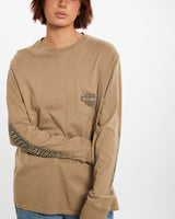 Vintage Harley Davidson Long Sleeve Tee <br>M , The Real Deal , newtown, sydney, australia, thrift store, opshop, preloved, secondhand, sustainable, retro, antique, 70s, 80s, 90s, 2000s, 00s, fashion, clothing, streetwear, trendy, garment, style, boutique, store, shop, archive, sale, cheap, best, top