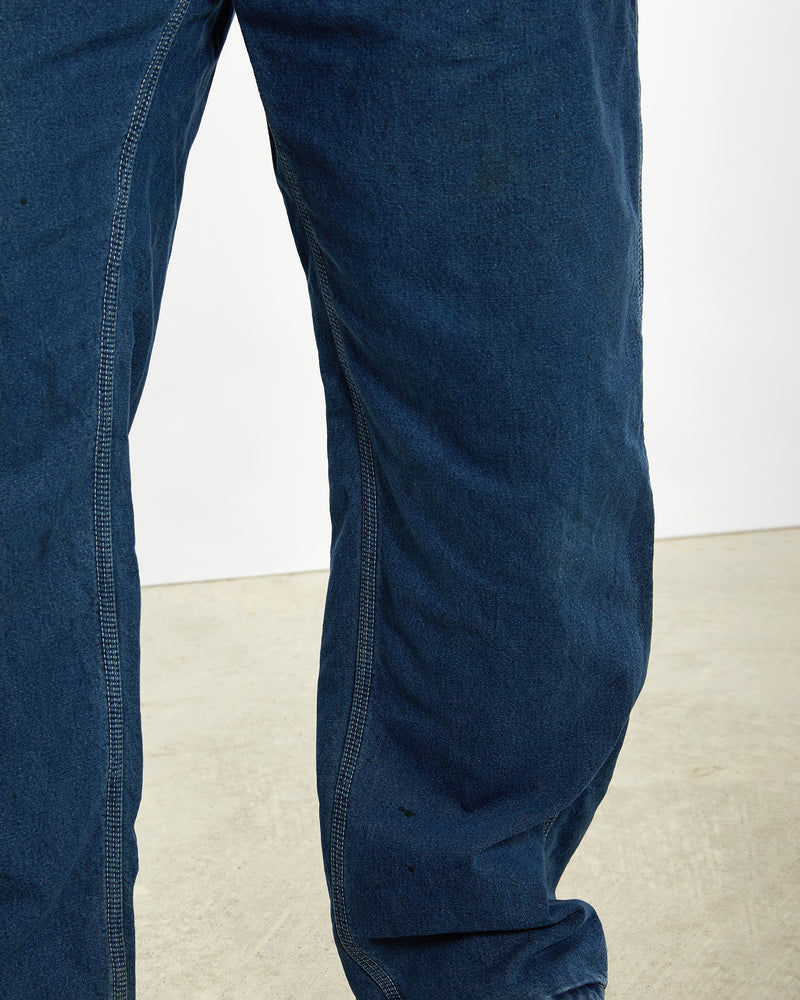 Vintage Carhartt 'Flannel Lined' Denim Carpenter Pants <br>36" , The Real Deal , newtown, sydney, australia, thrift store, opshop, preloved, secondhand, sustainable, retro, antique, 70s, 80s, 90s, 2000s, 00s, fashion, clothing, streetwear, trendy, garment, style, boutique, store, shop, archive, sale, cheap, best, top
