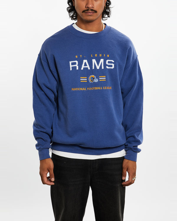 Vintage NFL St. Louis Rams Sweatshirt <br>L , The Real Deal , newtown, sydney, australia, thrift store, opshop, preloved, secondhand, sustainable, retro, antique, 70s, 80s, 90s, 2000s, 00s, fashion, clothing, streetwear, trendy, garment, style, boutique, store, shop, archive, sale, cheap, best, top