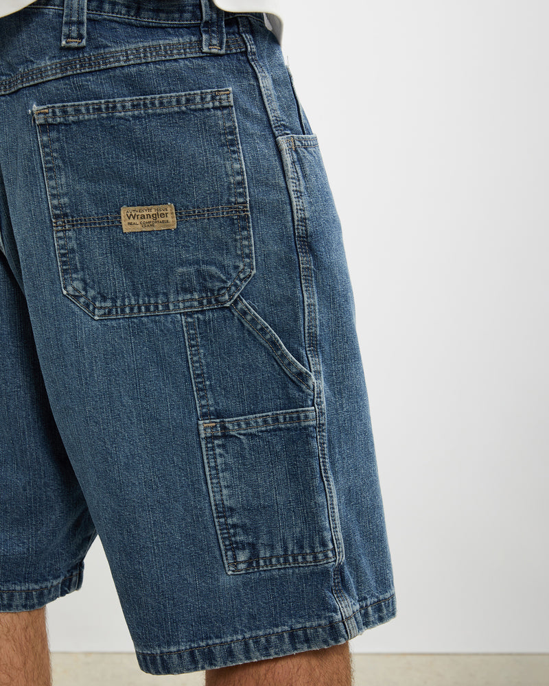 Vintage Wrangler Denim Carpenter Shorts <br>34" , The Real Deal , newtown, sydney, australia, thrift store, opshop, preloved, secondhand, sustainable, retro, antique, 70s, 80s, 90s, 2000s, 00s, fashion, clothing, streetwear, trendy, garment, style, boutique, store, shop, archive, sale, cheap, best, top