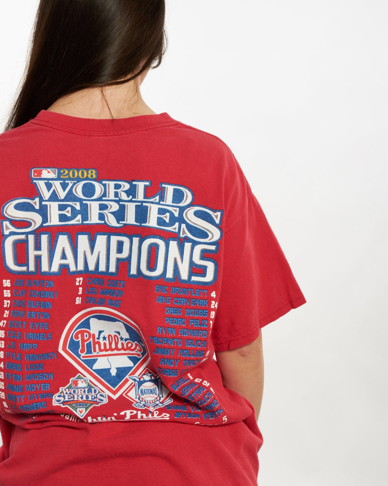 Vintage MLB Philadelphia Phillies Tee <br>S , The Real Deal , newtown, sydney, australia, thrift store, opshop, preloved, secondhand, sustainable, retro, antique, 70s, 80s, 90s, 2000s, 00s, fashion, clothing, streetwear, trendy, garment, style, boutique, store, shop, archive, sale, cheap, best, top