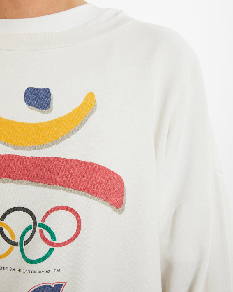 Vintage 1992 Barcelona Olympics Sweatshirt <br>M , The Real Deal , newtown, sydney, australia, thrift store, opshop, preloved, secondhand, sustainable, retro, antique, 70s, 80s, 90s, 2000s, 00s, fashion, clothing, streetwear, trendy, garment, style, boutique, store, shop, archive, sale, cheap, best, top
