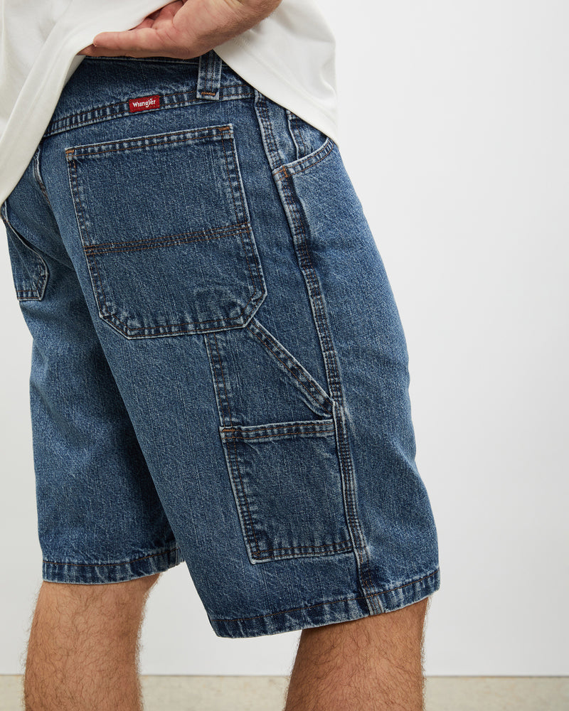 Vintage Wrangler Denim Carpenter Shorts <br>32" , The Real Deal , newtown, sydney, australia, thrift store, opshop, preloved, secondhand, sustainable, retro, antique, 70s, 80s, 90s, 2000s, 00s, fashion, clothing, streetwear, trendy, garment, style, boutique, store, shop, archive, sale, cheap, best, top