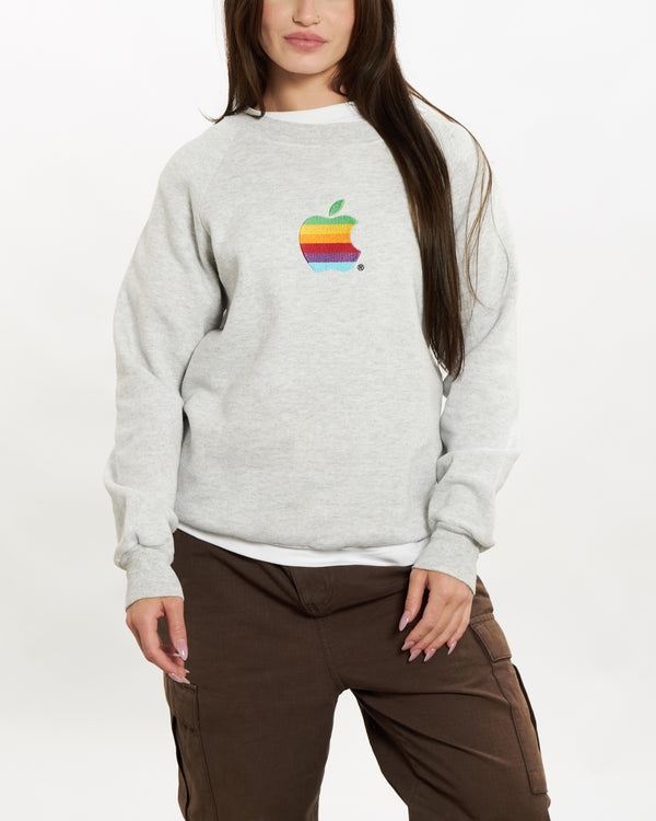 90s Apple Embroidered Sweatshirt <br>S