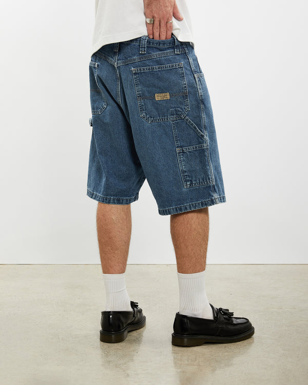 Vintage Wrangler Denim Carpenter Shorts <br>34" , The Real Deal , newtown, sydney, australia, thrift store, opshop, preloved, secondhand, sustainable, retro, antique, 70s, 80s, 90s, 2000s, 00s, fashion, clothing, streetwear, trendy, garment, style, boutique, store, shop, archive, sale, cheap, best, top