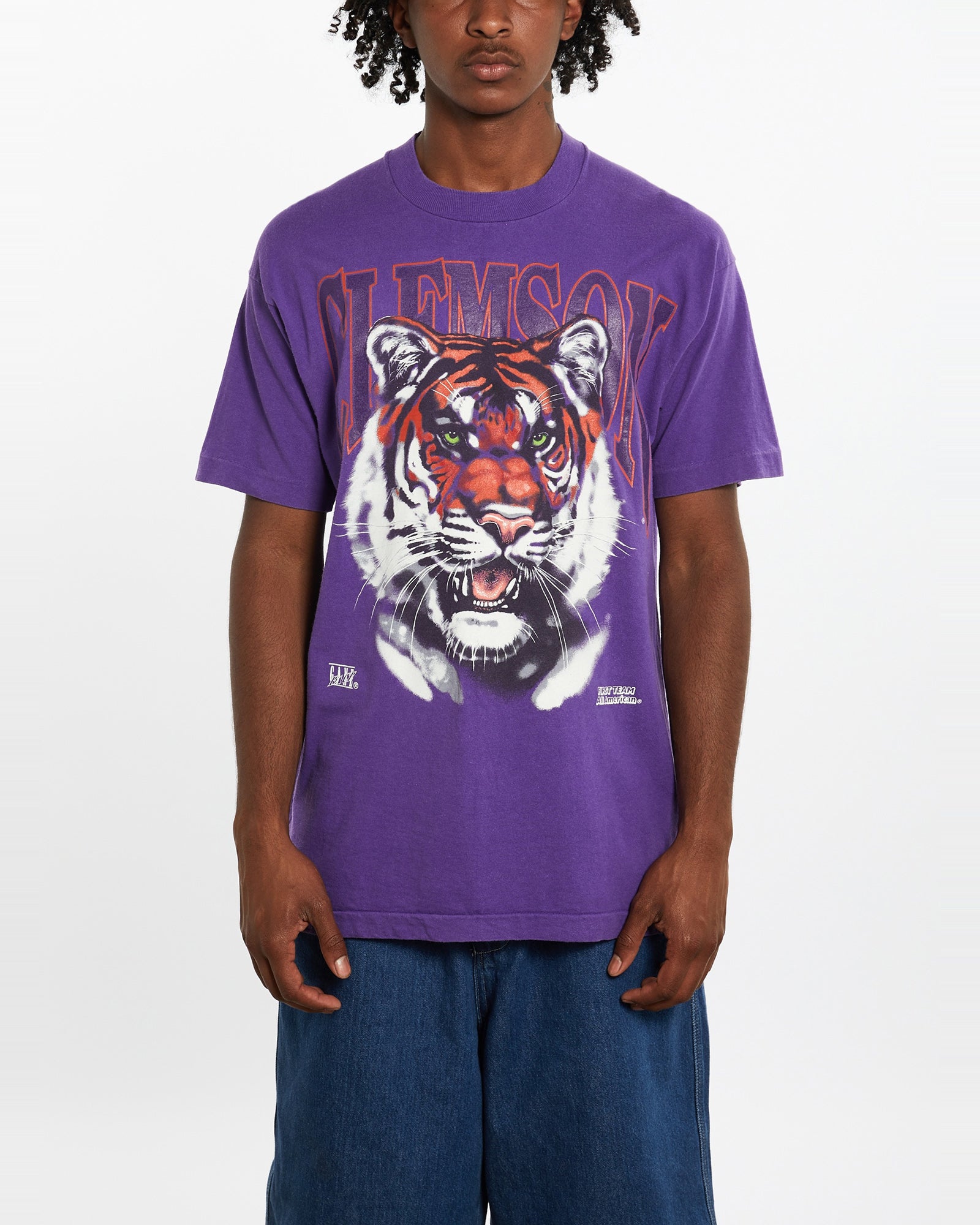 Vintage 90s NCAA University Of Clemson Tigers Tee L