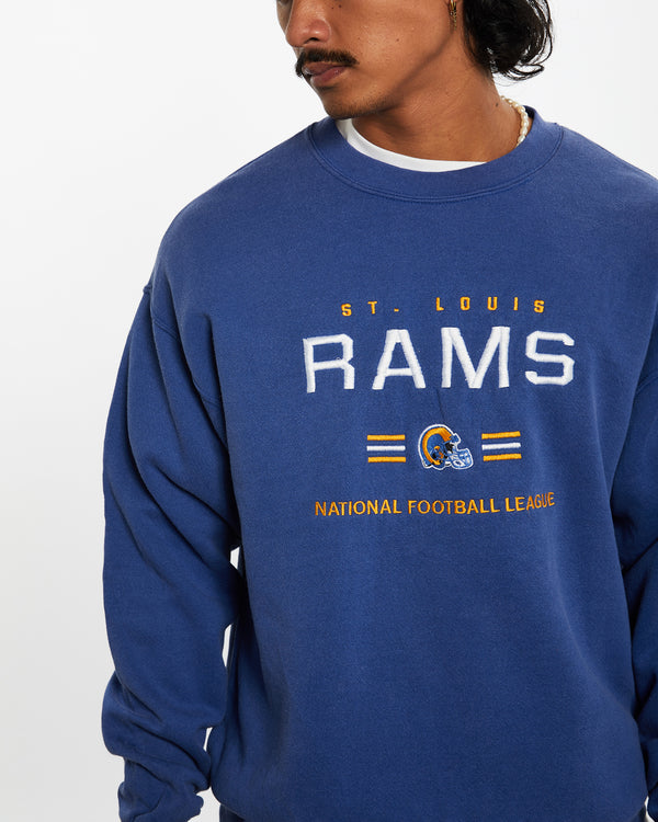 Vintage NFL St. Louis Rams Sweatshirt <br>L , The Real Deal , newtown, sydney, australia, thrift store, opshop, preloved, secondhand, sustainable, retro, antique, 70s, 80s, 90s, 2000s, 00s, fashion, clothing, streetwear, trendy, garment, style, boutique, store, shop, archive, sale, cheap, best, top