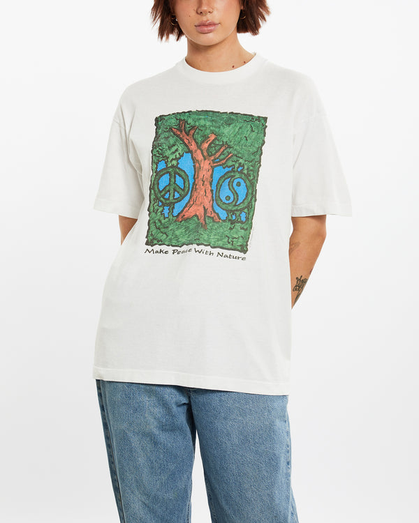 90s Human-i-Tees 'Make Peace With Nature' Tee <br>M
