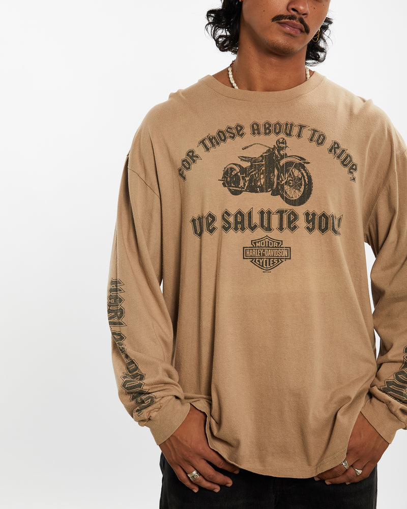 Vintage Harley Davidson Long Sleeve Tee <br>L , The Real Deal , newtown, sydney, australia, thrift store, opshop, preloved, secondhand, sustainable, retro, antique, 70s, 80s, 90s, 2000s, 00s, fashion, clothing, streetwear, trendy, garment, style, boutique, store, shop, archive, sale, cheap, best, top