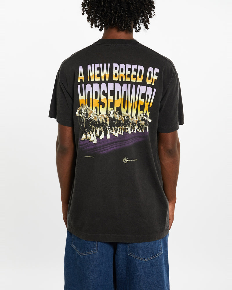 Vintage 1995 Bud 'King Of Beers' Racing Tee <br>L , The Real Deal , newtown, sydney, australia, thrift store, opshop, preloved, secondhand, sustainable, retro, antique, 70s, 80s, 90s, 2000s, 00s, fashion, clothing, streetwear, trendy, garment, style, boutique, store, shop, archive, sale, cheap, best, top