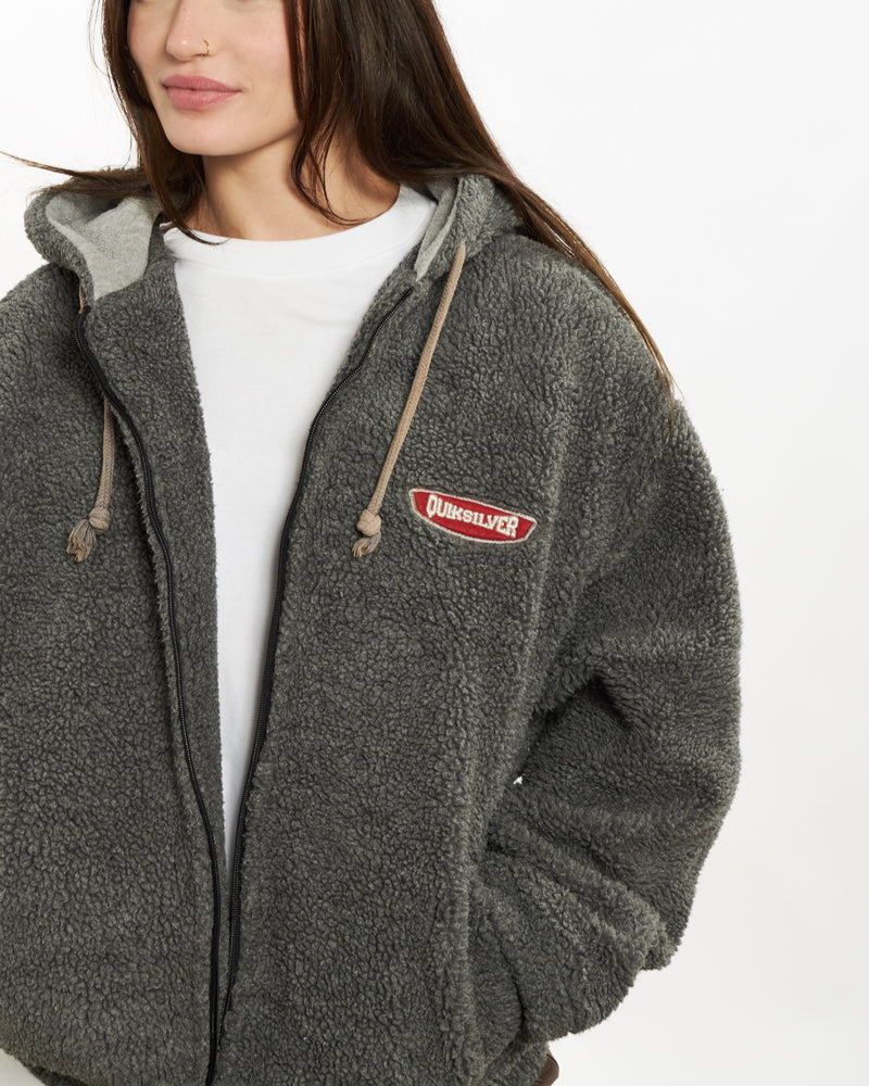Vintage 90s Quiksilver Fleece Hooded Sweatshirt <br>S , The Real Deal , newtown, sydney, australia, thrift store, opshop, preloved, secondhand, sustainable, retro, antique, 70s, 80s, 90s, 2000s, 00s, fashion, clothing, streetwear, trendy, garment, style, boutique, store, shop, archive, sale, cheap, best, top