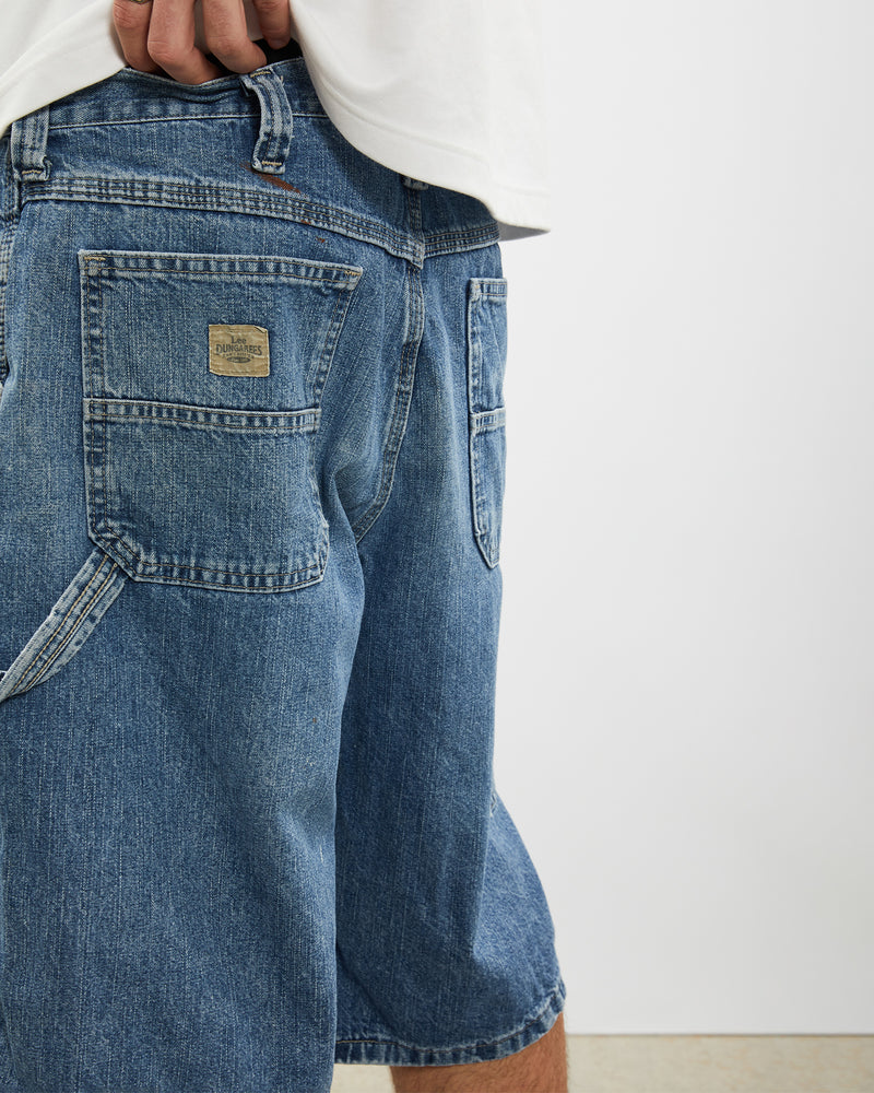 Vintage Lee Denim Carpenter Shorts <br>34" , The Real Deal , newtown, sydney, australia, thrift store, opshop, preloved, secondhand, sustainable, retro, antique, 70s, 80s, 90s, 2000s, 00s, fashion, clothing, streetwear, trendy, garment, style, boutique, store, shop, archive, sale, cheap, best, top