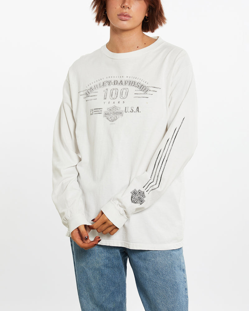 Vintage Harley Davidson Long Sleeve Tee <br>M , The Real Deal , newtown, sydney, australia, thrift store, opshop, preloved, secondhand, sustainable, retro, antique, 70s, 80s, 90s, 2000s, 00s, fashion, clothing, streetwear, trendy, garment, style, boutique, store, shop, archive, sale, cheap, best, top