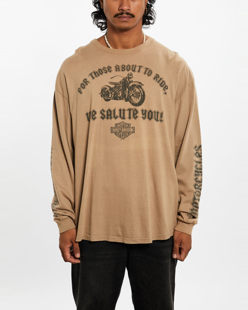 Vintage Harley Davidson Long Sleeve Tee <br>L , The Real Deal , newtown, sydney, australia, thrift store, opshop, preloved, secondhand, sustainable, retro, antique, 70s, 80s, 90s, 2000s, 00s, fashion, clothing, streetwear, trendy, garment, style, boutique, store, shop, archive, sale, cheap, best, top