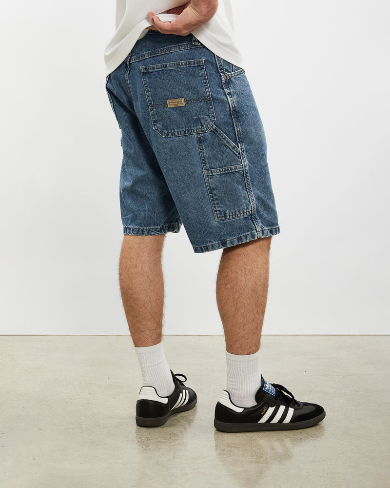 Vintage Wrangler Denim Carpenter Shorts <br>32" , The Real Deal , newtown, sydney, australia, thrift store, opshop, preloved, secondhand, sustainable, retro, antique, 70s, 80s, 90s, 2000s, 00s, fashion, clothing, streetwear, trendy, garment, style, boutique, store, shop, archive, sale, cheap, best, top
