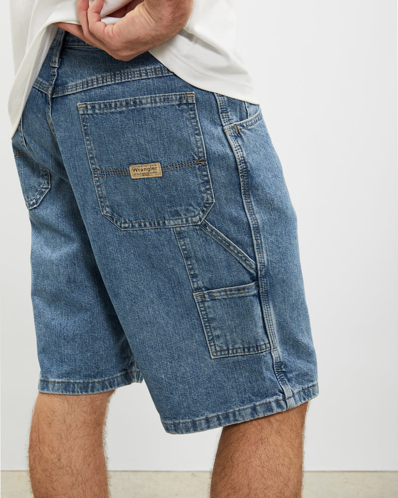 Vintage Wrangler Denim Carpenter Shorts <br>33" , The Real Deal , newtown, sydney, australia, thrift store, opshop, preloved, secondhand, sustainable, retro, antique, 70s, 80s, 90s, 2000s, 00s, fashion, clothing, streetwear, trendy, garment, style, boutique, store, shop, archive, sale, cheap, best, top