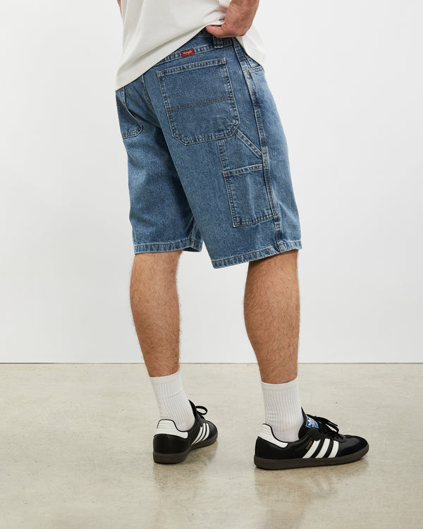 Vintage Wrangler Denim Carpenter Shorts <br>33" , The Real Deal , newtown, sydney, australia, thrift store, opshop, preloved, secondhand, sustainable, retro, antique, 70s, 80s, 90s, 2000s, 00s, fashion, clothing, streetwear, trendy, garment, style, boutique, store, shop, archive, sale, cheap, best, top