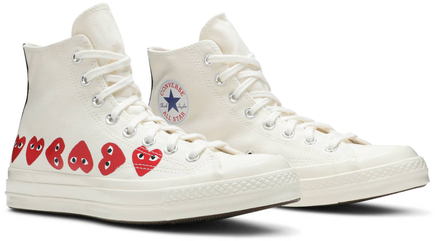 Multi Heart Chucks With The Heart On The Side Comme Des Garçons