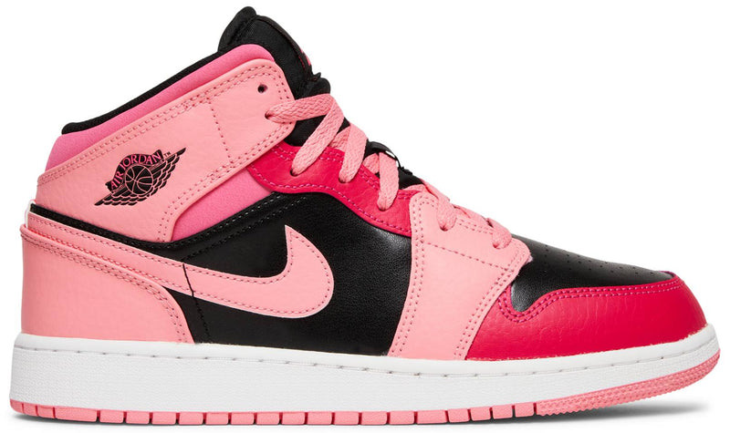 Air Jordan 1 Mid GS 'Coral Chalk' , Nike , newtown, sydney, australia, thrift store, opshop, preloved, secondhand, sustainable, retro, antique, 70s, 80s, 90s, 2000s, 00s, fashion, clothing, streetwear, trendy, garment, style, boutique, store, shop, archive, sale, cheap, best, top
