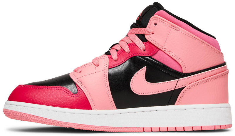 Air Jordan 1 Mid GS 'Coral Chalk' , Nike , newtown, sydney, australia, thrift store, opshop, preloved, secondhand, sustainable, retro, antique, 70s, 80s, 90s, 2000s, 00s, fashion, clothing, streetwear, trendy, garment, style, boutique, store, shop, archive, sale, cheap, best, top