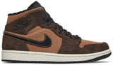 Air Jordan 1 Mid SE 'Dark Chocolate' , Nike , newtown, sydney, australia, thrift store, opshop, preloved, secondhand, sustainable, retro, antique, 70s, 80s, 90s, 2000s, 00s, fashion, clothing, streetwear, trendy, garment, style, boutique, store, shop, archive, sale, cheap, best, top