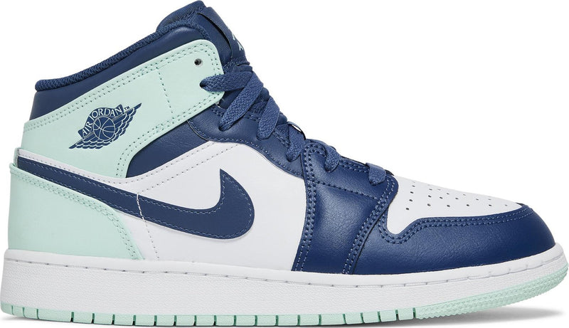 Air Jordan 1 Mid GS 'Blue Mint' , Nike , newtown, sydney, australia, thrift store, opshop, preloved, secondhand, sustainable, retro, antique, 70s, 80s, 90s, 2000s, 00s, fashion, clothing, streetwear, trendy, garment, style, boutique, store, shop, archive, sale, cheap, best, top