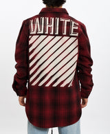 Off-White FW15 Wool Tartan Button Up Shirt<br>L , The Real Deal , newtown, sydney, australia, thrift store, opshop, preloved, secondhand, sustainable, retro, antique, 70s, 80s, 90s, 2000s, 00s, fashion, clothing, streetwear, trendy, garment, style, boutique, store, shop, archive, sale, cheap, best, top