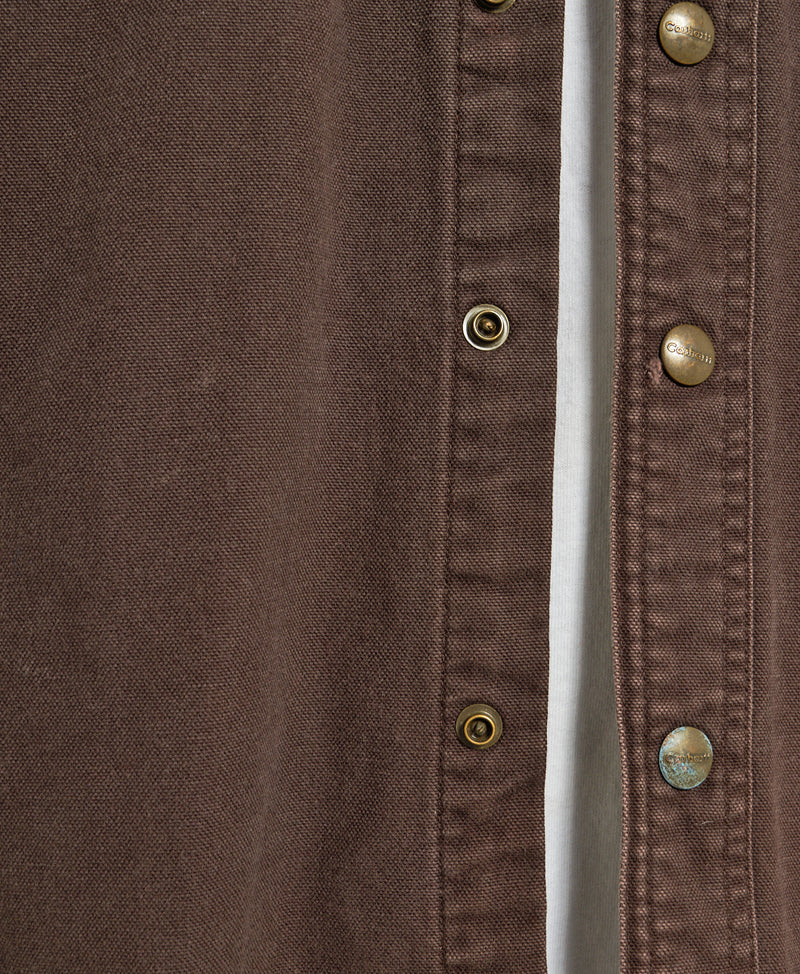 90s Carhartt Flannelette Lined Denim Button Up Shirt <br>L