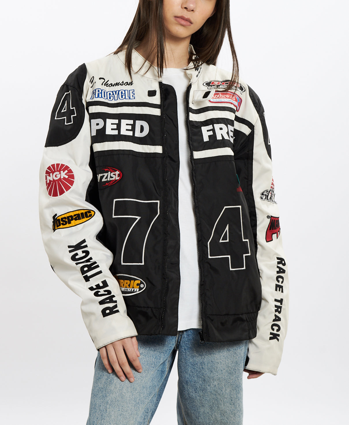 Vintage 90s 'Speed Freak' Racing Jacket S