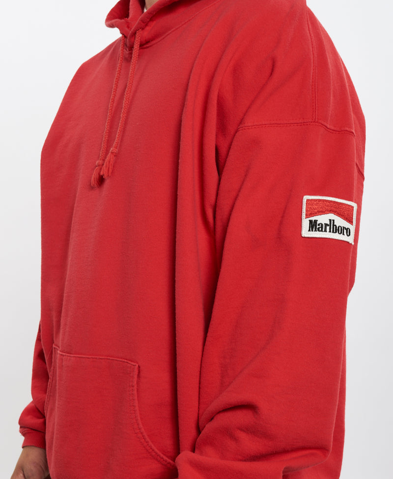 Vintage 90s Marlboro Cigarettes Hooded Sweatshirt <br>XL , The Real Deal , newtown, sydney, australia, thrift store, opshop, preloved, secondhand, sustainable, retro, antique, 70s, 80s, 90s, 2000s, 00s, fashion, clothing, streetwear, trendy, garment, style, boutique, store, shop, archive, sale, cheap, best, top