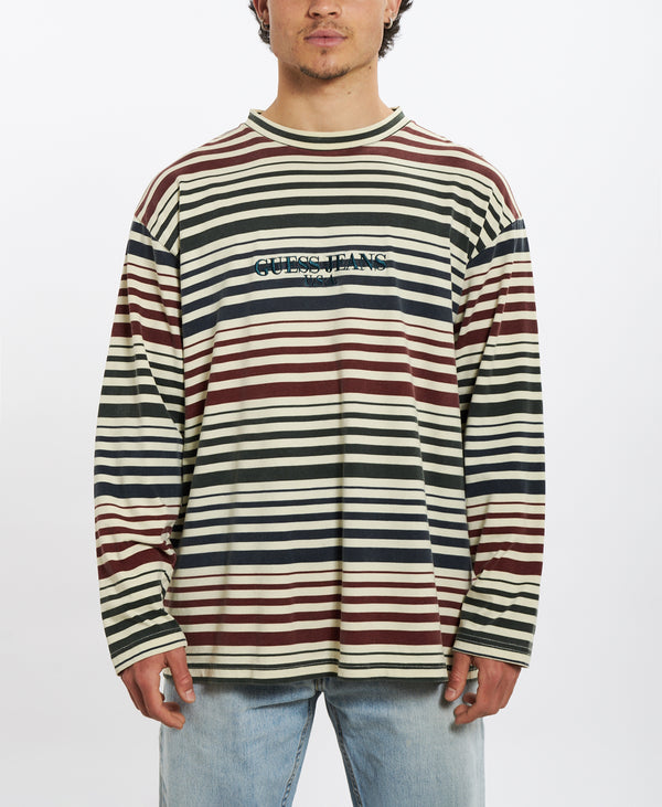 90s Guess Striped Long Sleeve Tee <br>L
