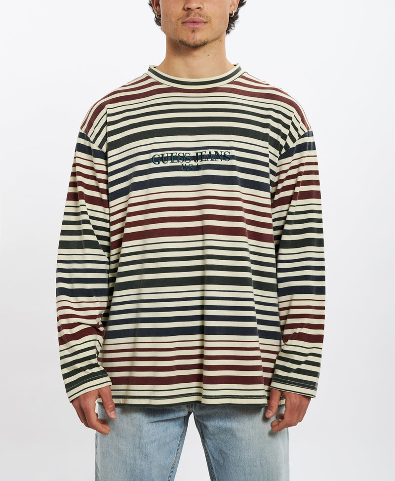 90s Guess Striped Long Sleeve Tee <br>L