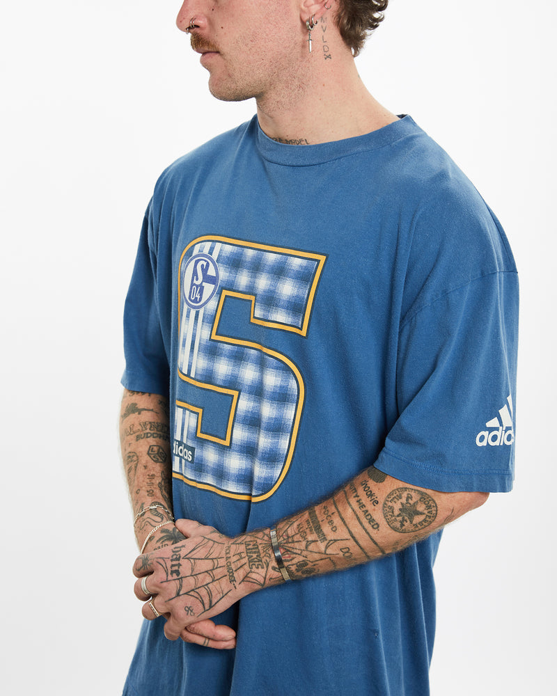 Vintage Adidas FC Schalke 04 Tee <br>L , The Real Deal , newtown, sydney, australia, thrift store, opshop, preloved, secondhand, sustainable, retro, antique, 70s, 80s, 90s, 2000s, 00s, fashion, clothing, streetwear, trendy, garment, style, boutique, store, shop, archive, sale, cheap, best, top