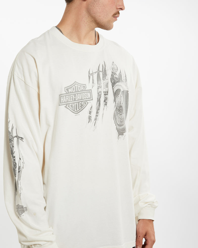 Harley Davidson Long Sleeve Tee <br>XL , The Real Deal , newtown, sydney, australia, thrift store, opshop, preloved, secondhand, sustainable, retro, antique, 70s, 80s, 90s, 2000s, 00s, fashion, clothing, streetwear, trendy, garment, style, boutique, store, shop, archive, sale, cheap, best, top