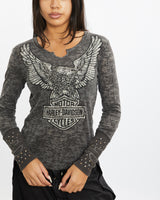 Vintage Harley Davidson Long Sleeve Tee <br>S , The Real Deal , newtown, sydney, australia, thrift store, opshop, preloved, secondhand, sustainable, retro, antique, 70s, 80s, 90s, 2000s, 00s, fashion, clothing, streetwear, trendy, garment, style, boutique, store, shop, archive, sale, cheap, best, top