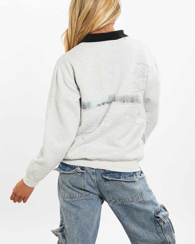 90s Wolf Wildlife Collared Sweatshirt <br>XS