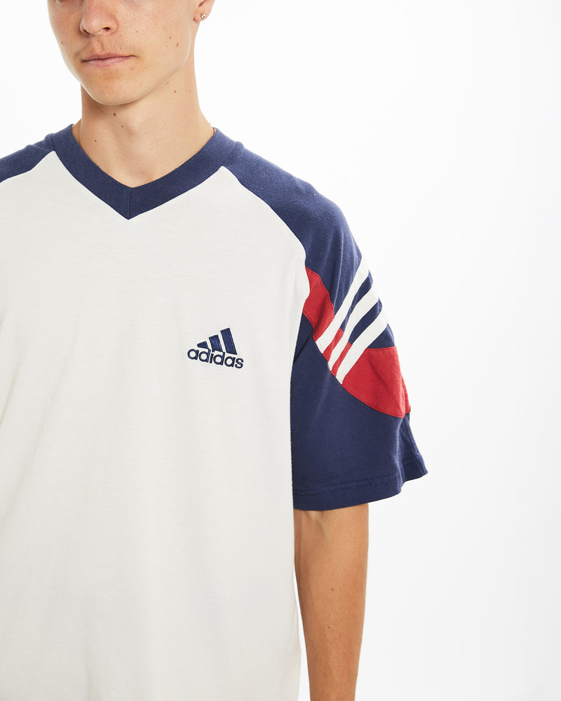 Vintage 90s Adidas Tee <br>L , The Real Deal , newtown, sydney, australia, thrift store, opshop, preloved, secondhand, sustainable, retro, antique, 70s, 80s, 90s, 2000s, 00s, fashion, clothing, streetwear, trendy, garment, style, boutique, store, shop, archive, sale, cheap, best, top