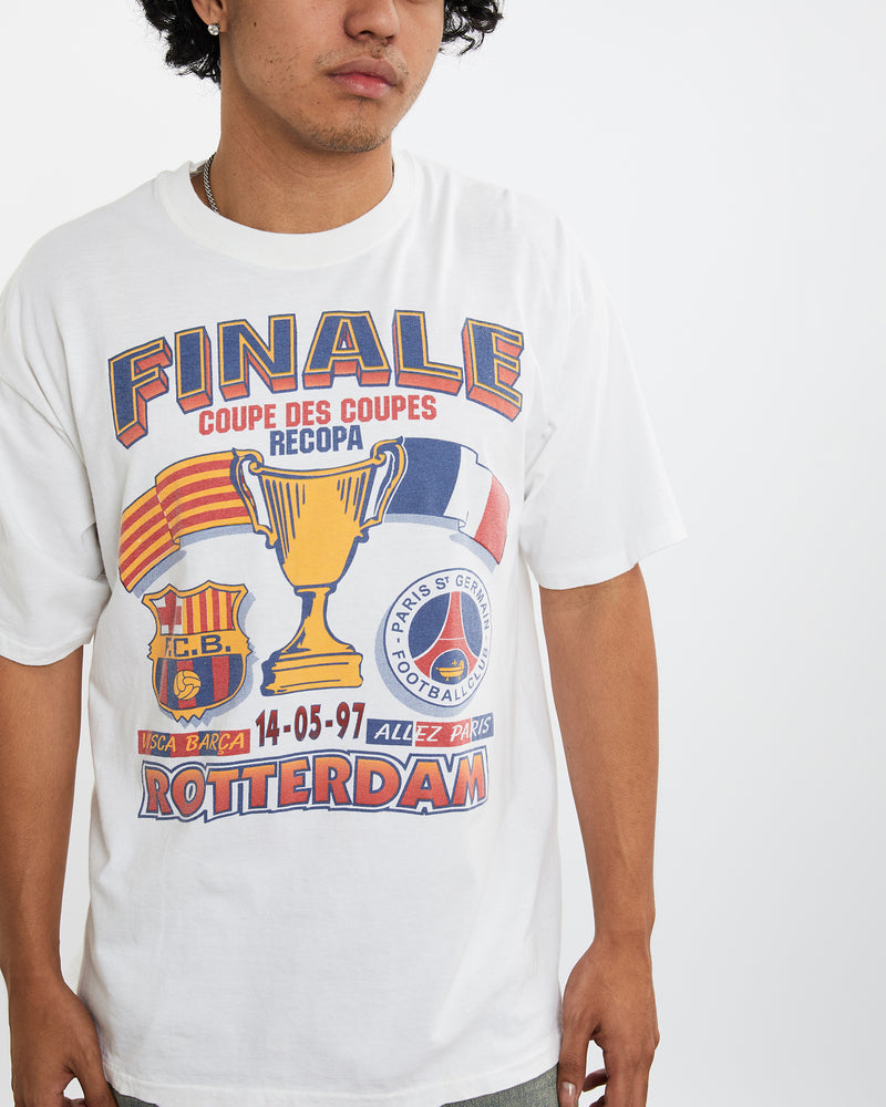 1997 Barcelona vs Paris UEFA Cup Tee <br>L