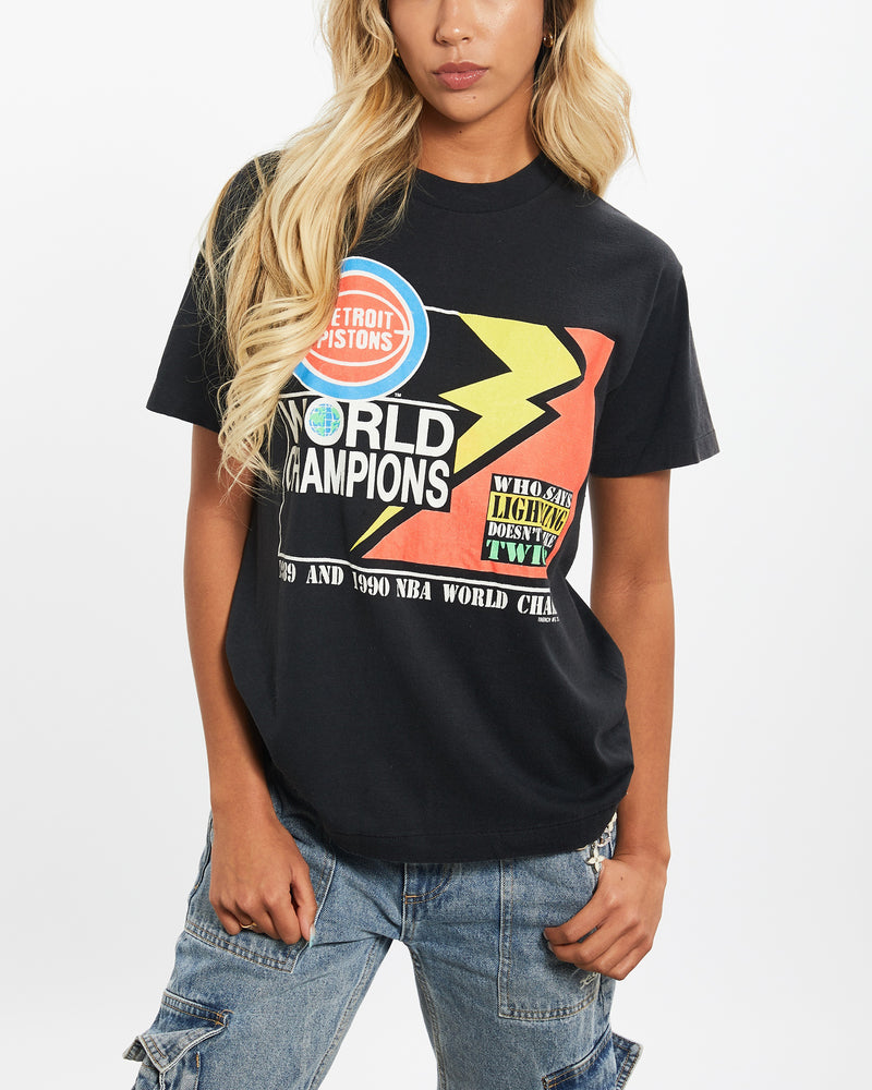 Vintage 1990 NBA Detroit Pistons Tee <br>XS , The Real Deal , newtown, sydney, australia, thrift store, opshop, preloved, secondhand, sustainable, retro, antique, 70s, 80s, 90s, 2000s, 00s, fashion, clothing, streetwear, trendy, garment, style, boutique, store, shop, archive, sale, cheap, best, top