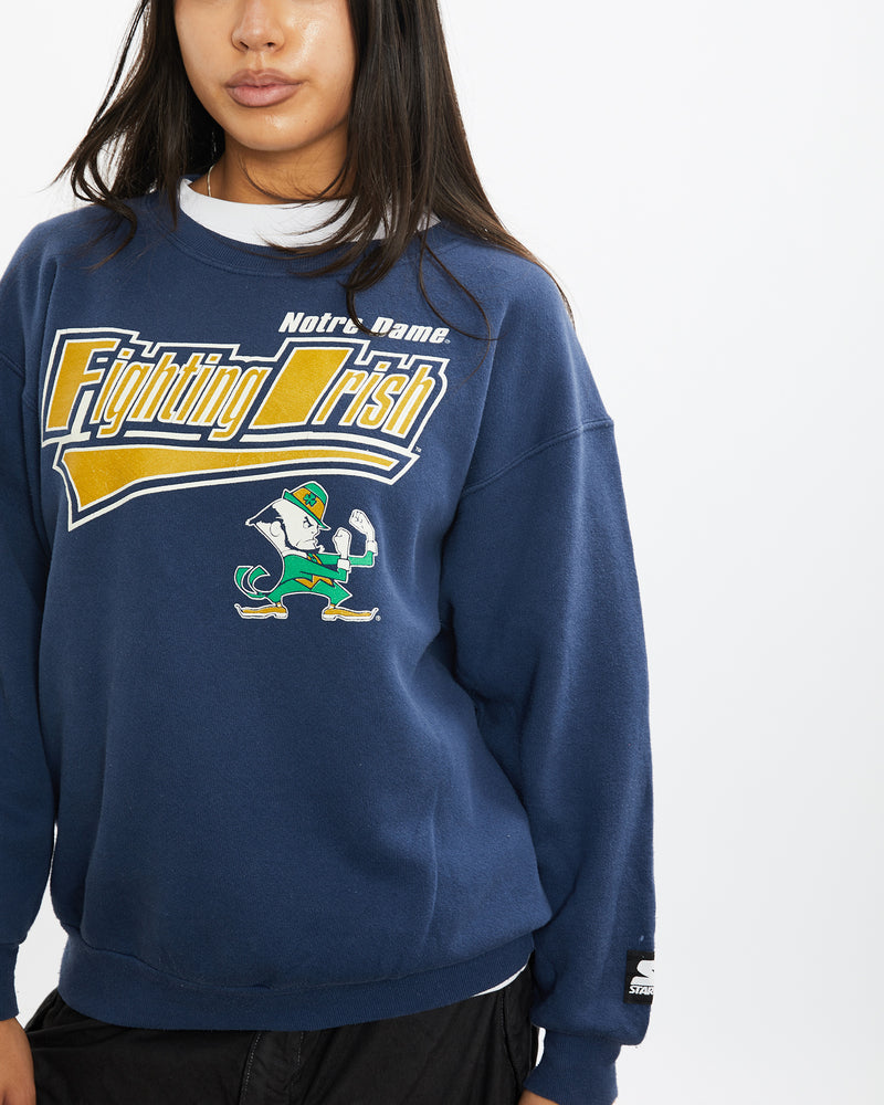 Vintage 90s NCAA Notre Dame Fighting Irish Sweatshirt <br>S , The Real Deal , newtown, sydney, australia, thrift store, opshop, preloved, secondhand, sustainable, retro, antique, 70s, 80s, 90s, 2000s, 00s, fashion, clothing, streetwear, trendy, garment, style, boutique, store, shop, archive, sale, cheap, best, top