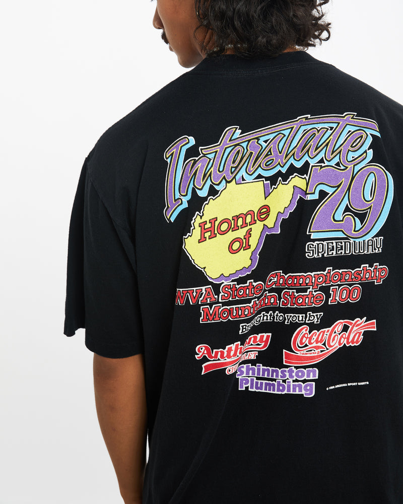 Vintage 1995 Interstate Racing Tee <br>M , The Real Deal , newtown, sydney, australia, thrift store, opshop, preloved, secondhand, sustainable, retro, antique, 70s, 80s, 90s, 2000s, 00s, fashion, clothing, streetwear, trendy, garment, style, boutique, store, shop, archive, sale, cheap, best, top